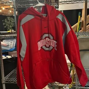 Vintage Ohio State Buckeyes Nike Y2K Hoodie Large 2000s Center Swoosh Large
